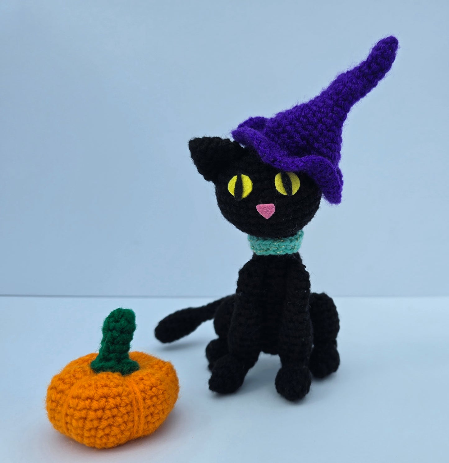 Halloween Kitten Misha Plushie with Pumpkin