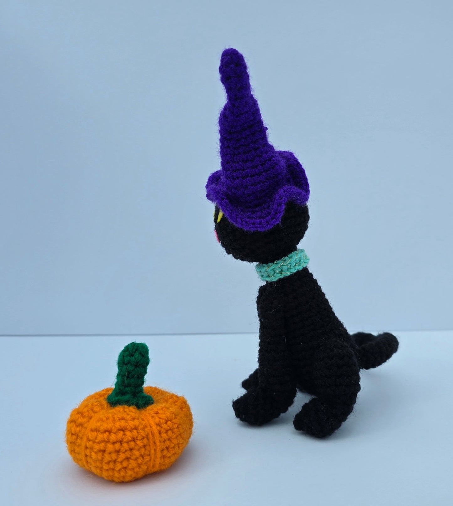 Halloween Kitten Misha Plushie with Pumpkin