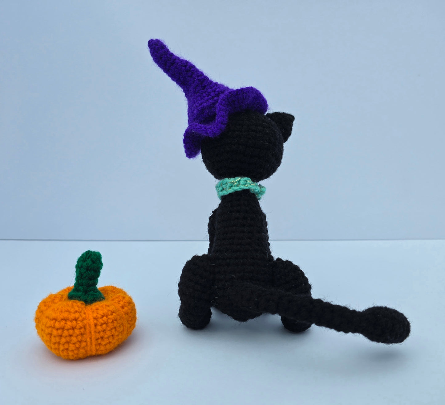 Halloween Kitten Misha Plushie with Pumpkin