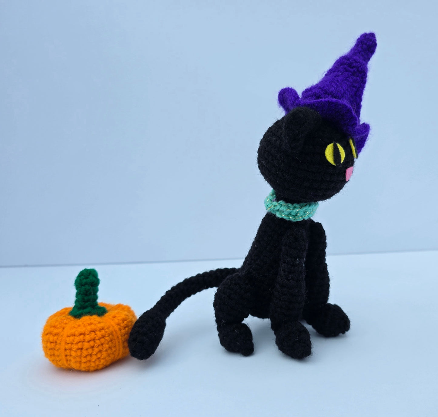Halloween Kitten Misha Plushie with Pumpkin