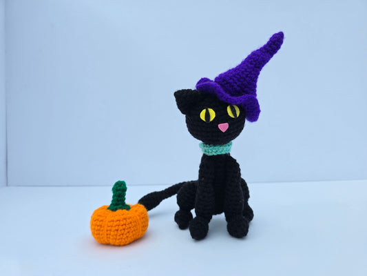 Halloween Kitten Misha Plushie with Pumpkin